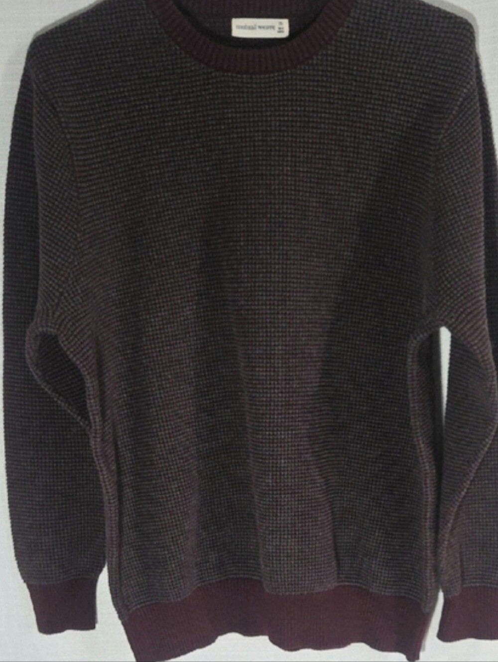 Men's Mutual Weave Burgundy And Gray Sweater Size 2XL